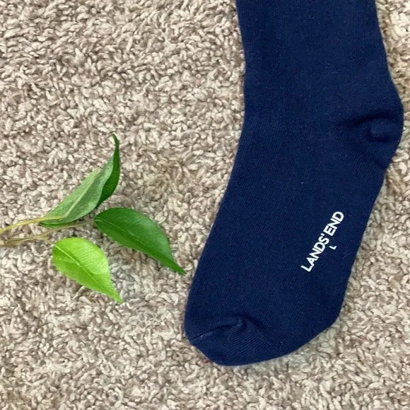Kids Socks Navy Blue Land's End Youth Girls Boys Unisex Junior Stretch Comfy - Picture 5 of 9